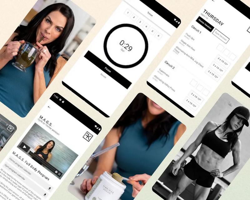 Kiss Fitness — workout and nutrition coaching app with circuit training, timer, and community features