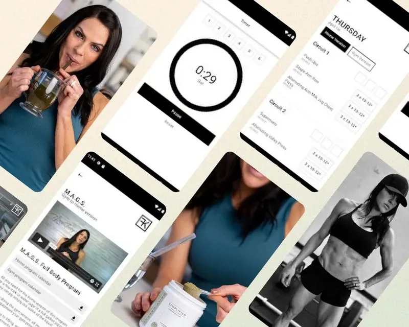 Kiss Fitness — workout and nutrition coaching app with circuit training, timer, and community features