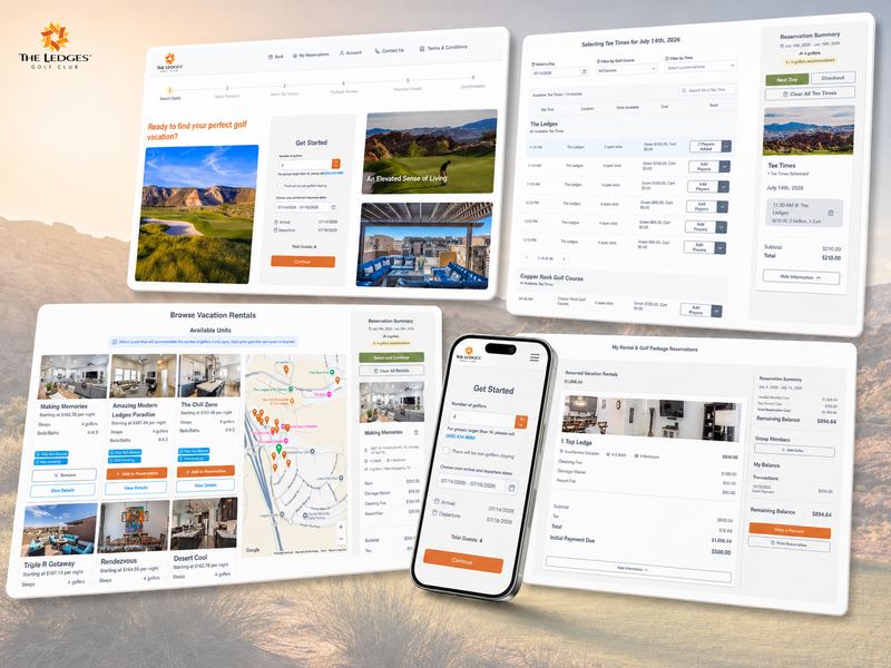 The Ledges Golf Club — vacation rental and tee time booking platform by Virgo Development
